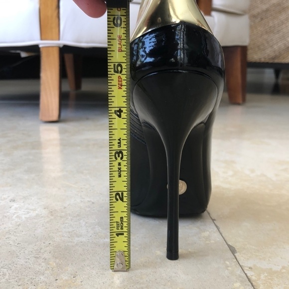 Gucci Black Stiletto Open Toe Booties Gold Back -8 - Picture 9 of 10